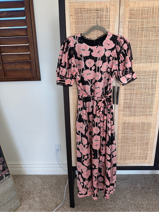 Ted Baker Dresses & Skirts - Ted Baker Pink Floral Puff-Sleeve Maxi Dress with Tie Waist